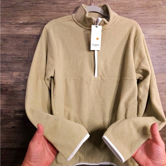 Goodfellow & Co Men's Tan Zip-Up Sweater - Picture 2 of 8
